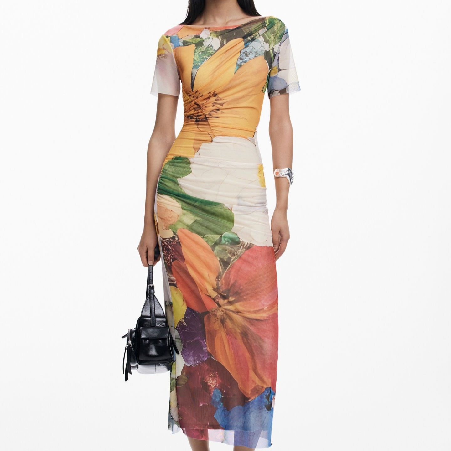 Vestido midi tul flores
