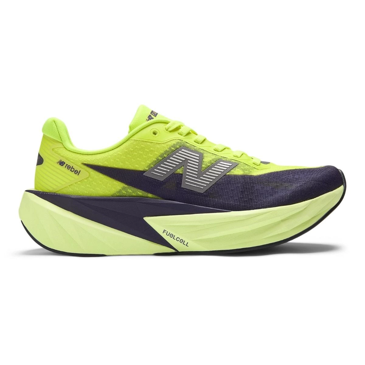 Zapatillas de deporte verde neón y negras para correr de mujer Fuelcell Rebel V5 de New Balance

