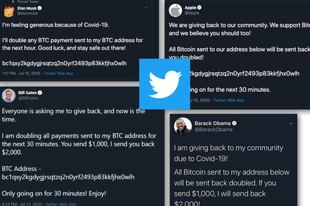 Hackean Twitter: las cuentas de Apple, Uber, Obama y Elon Musk promocionan una estafa de Bitcoin