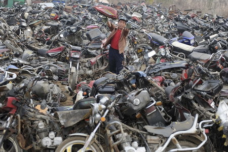 Desgüace de motos en China