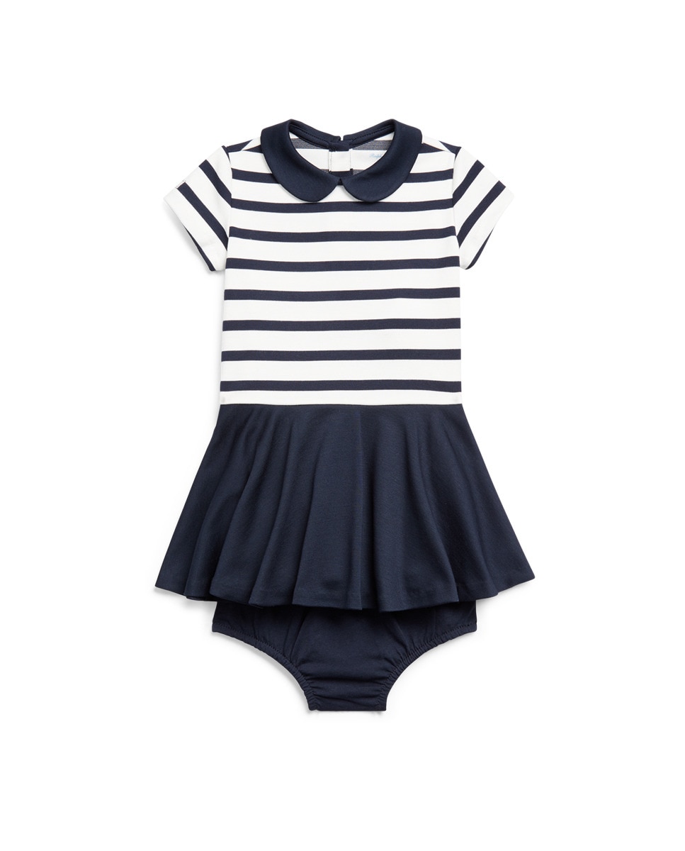 POLO RALPH LAUREN
VESTIDO DE BEBÉ NIÑA COMBINADO CON RAYAS