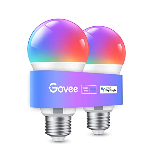Govee Bombilla LED E27 Inteligentes WiFi y Bluetooth, Juego de 2