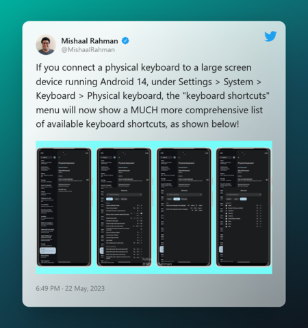 Android 14 Teclado Atajos