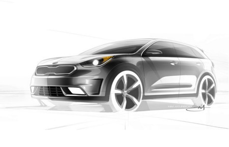 KIA Niro Hybrid Concept, un par de bocetos para anticipar su nuevo crossover híbrido