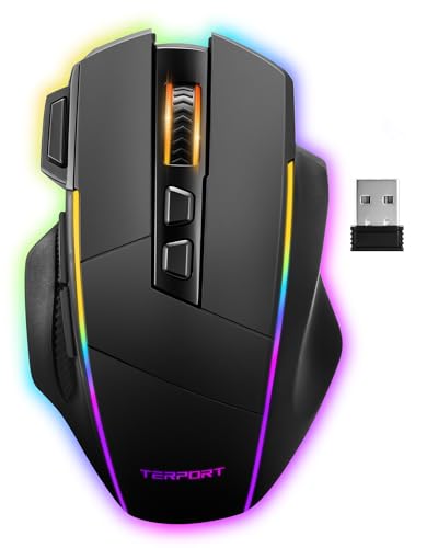 TERPORT S608 Pro Mouse Gaming Inalámbrico Negro de 3 Modos