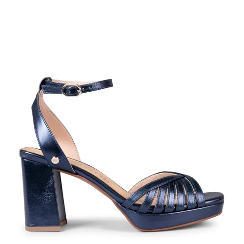 miMaO Cristel - Sandalias Elegantes DE TACÓN DE Vestir Marino