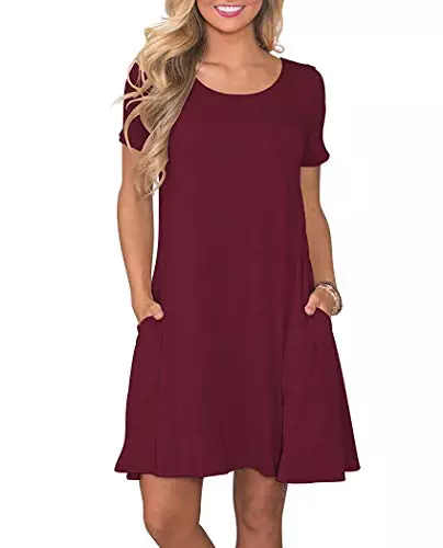 AUSELILY Vestido T-Shirt Casual Manga Corta