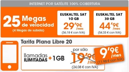 Euskaltel se atreve con un producto convergente con Internet vía satélite