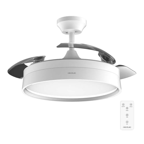 Cecotec Ventilador de Techo con Luz y Aspas Retráctiles EnergySilence Aero 4200 Invisible White