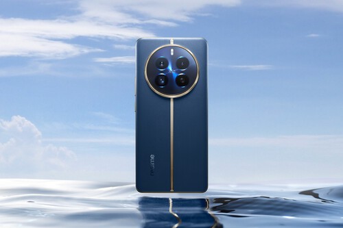 Topme Custodia In Silicone Per Realme 12 Pro 5G E 12 Pro+ 5G - Cover Con Bordo Dorato E Anticaduta - Blu Navy