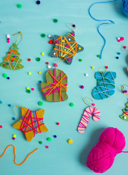 Yarn Wrapped Christmas Ornaments Kids Craft 4 1 1