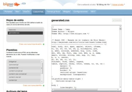 editor CSS de Bligoo
