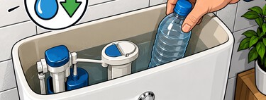 Colocar una botella dentro de la cisterna del inodoro es un viejo truco que puede ayudarte a ahorrar agua 