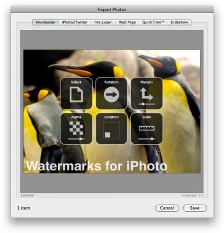 Impression for iPhoto, marcas de agua en tus fotos