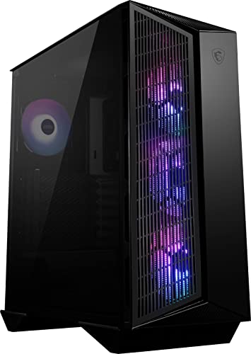 MSI MPG GUNGNIR 111R - Caja PC Gaming ATX de media torre (2 conectores USB 3.1, 4 ventiladores A-RGB de 120 mm incluidos, negro, A-RGB)