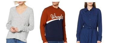 Chollos en tallas sueltas de vestidos, camisetas y sudaderas de marcas como Lee, Wrangler, Pepe Jeans o Quiksilver en Amazon