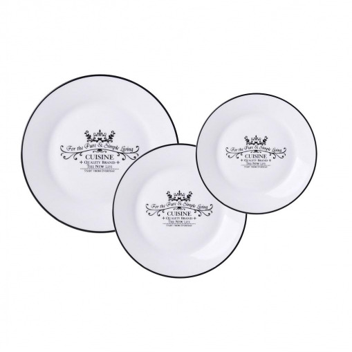 Juego de Vajilla Redondo de Porcelana SANTA CLARA Cousine 18pz - Decorado 