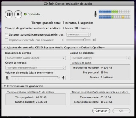Captura audio en streaming con CD Spin Doctor