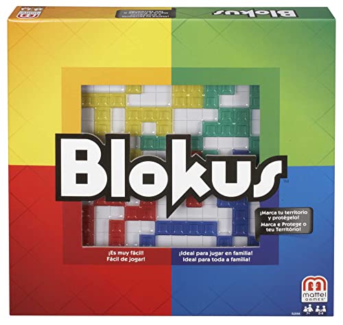 Mattel Games - Juego de Mesa Blokus - Fácil de Aprender - 21 Piezas de Color por Jugador - Entretenido - Estrategia y Desafíos - para Toda la Familia - BJV44