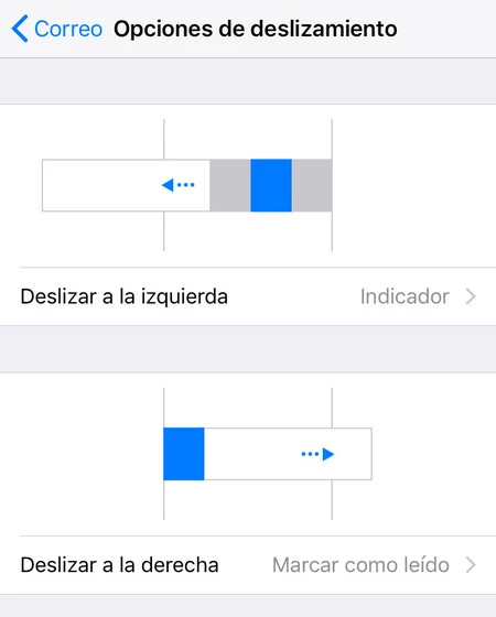 Mail Ios 11 Opciones Deslizamiento