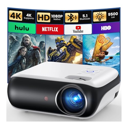 Mini Proyector 4K, 2025 Upgraded Proyector Portátil 1080P Nativo 