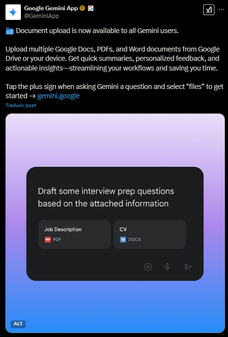 La IA Gemini de Google ahora ofrece gratis para todo el mundo una útil ...