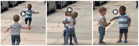 El vídeo viral de dos niños pequeños cuyo emocionado abrazo está cautivando a todos