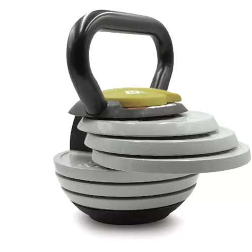 HxG.Kettlebell Ajustable o Pesa Rusa de 2,5kg a 18 kg de Carga y peso Variable con discos, Juego de pesas rusas, Campana con pesos entrenamiento de fuerza crosstraining