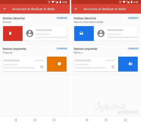 Gmailをスワイプする