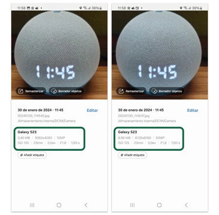改良されたSamsung Galaxy高解像度カメラ