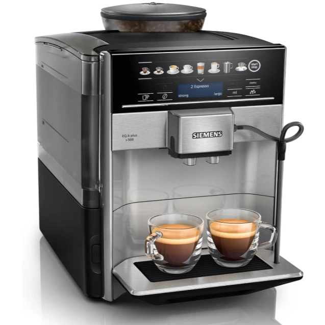 Siemens - Cafetera automática, sistema de leche, 12 bebidas, limpieza automática