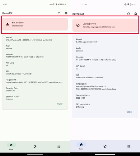 Comprobaciones de KernelSU