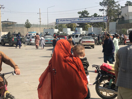 Crowds In Front Of Kabul International Airport