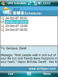 Mensajes programados con SMS Scheduler