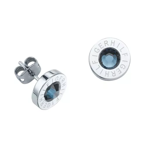 Tommy Hilfiger Jewelry Pendientes de Botón para Mujer de Acero Inoxidable con un Cristal - 2700260