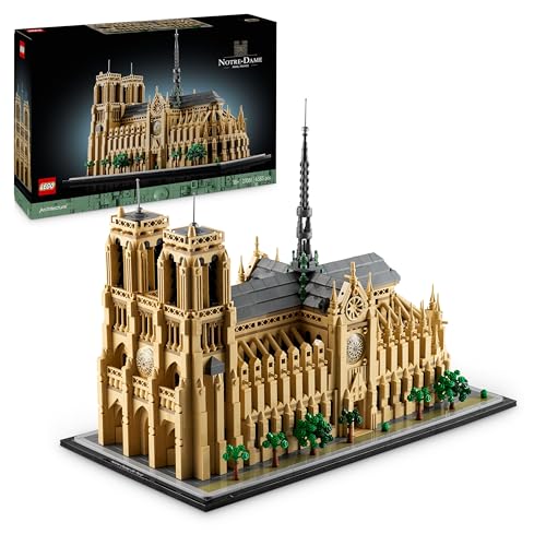 LEGO Architecture Notre Dame de París Maquetas para Construir para Adultos, Set de Arquitectura de Catedral, Recuerdo de Historia de Francia, Regalo para Hombres, Mujeres, Padres y Madres 21061
