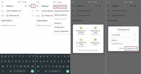 Gmail: qué pasos seguir para programar un correo electrónico, Aplicaciones, Apps, Smartphone, Celulares, Tutorial, Estados Unidos, España, México, NNDA, NNNI, TECNOLOGIA