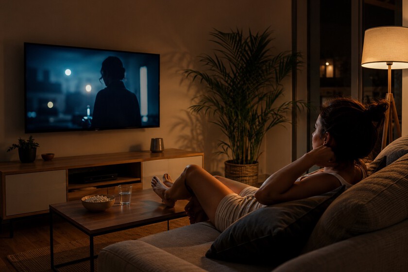 Viendo La Tele De Noche