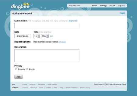 Dingbee, calendario social de eventos