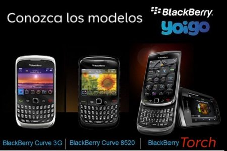 Yoigo lanza servicios Blackberry en julio junto a la Curve 8520, Curve 3G 9300 y Torch 9800. Precios oficiales