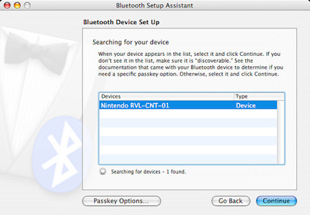 Mac OS X reconoce el mando de la Wii