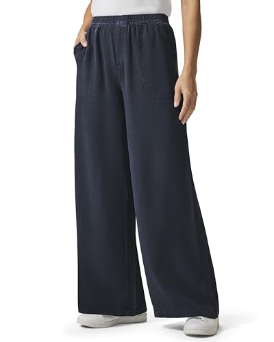 Splendid Angie Crop Palazzo Pant Pantalones Informales, Marino, Large para Mujer