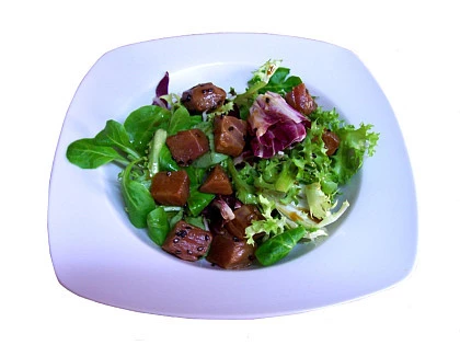 Ensalada de atún marinado. Receta