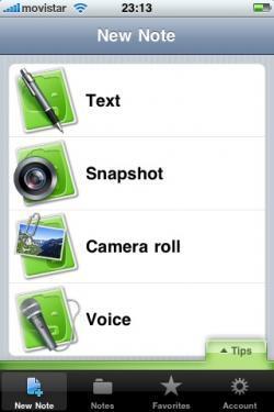 Evernote, actualizada en el iPhone.