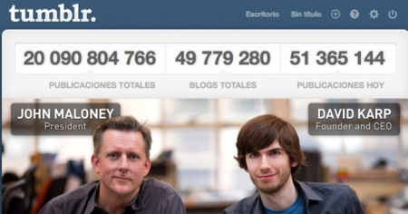 Tumblr llega a los 20 mil millones de mensajes