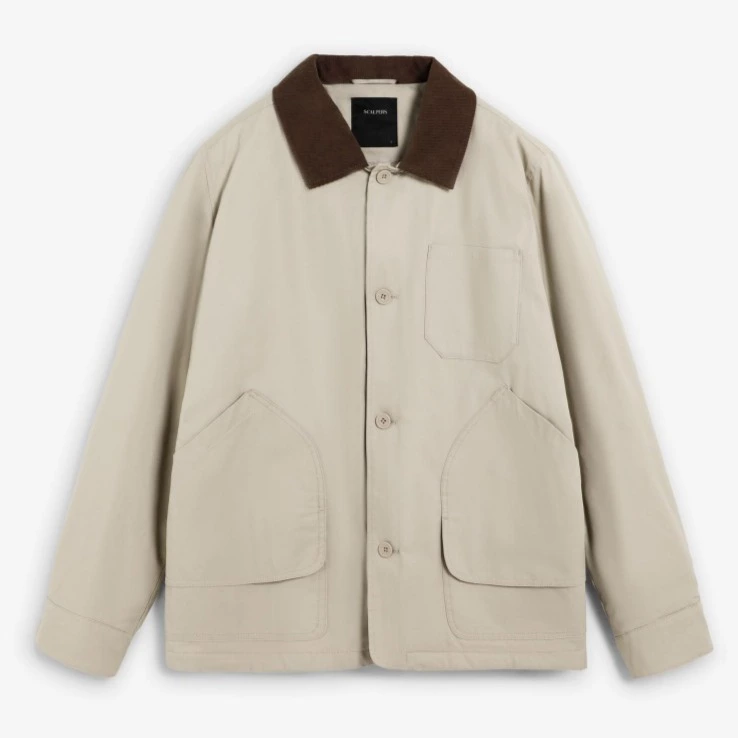 Scalpers Chaqueta de hombre de algodón con cuello de pana