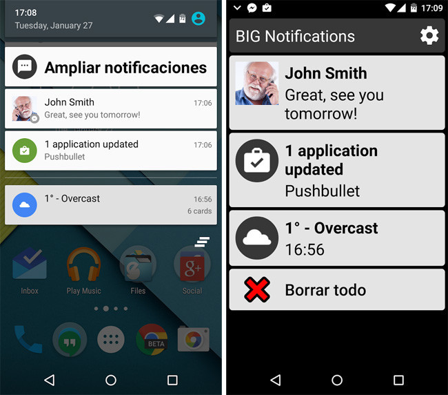 BIG Notifications amplia las notificaciones para mayores y personas con ...
