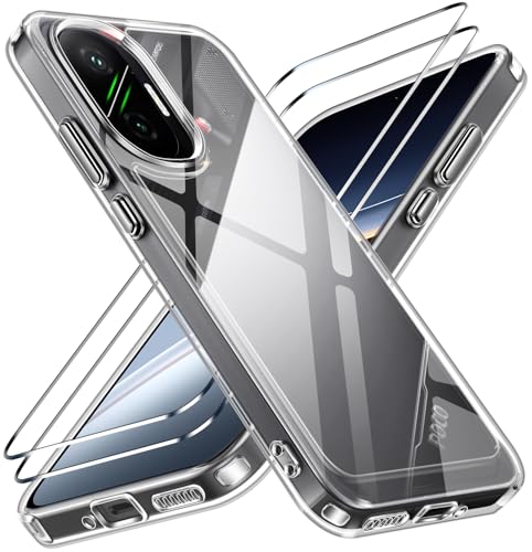 ivoler Anti-Amarillo Clara Funda para Xiaomi Poco F7 5G con 2 Piezas Cristal Templado