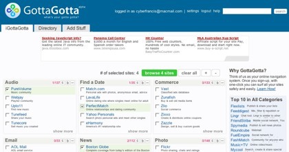 GottaGotta, nuestra página de inicio con enlaces a sitios web de nuestro acceso diario