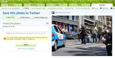 TwitGoo, TwitnGo, TwitrPix, y también Picnik, más opciones para publicar imágenes en Twitter